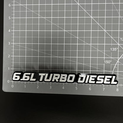 1PC 6.6L TURBO DIESEL 3D Acrylic Badge - Car Truck Emblem Fender Sticker