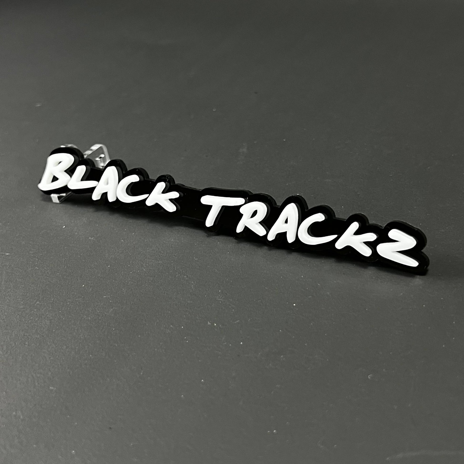 1PC BLACK TRACKZ 3D Acrylic Badge - Car Truck Emblem Fender Sticker