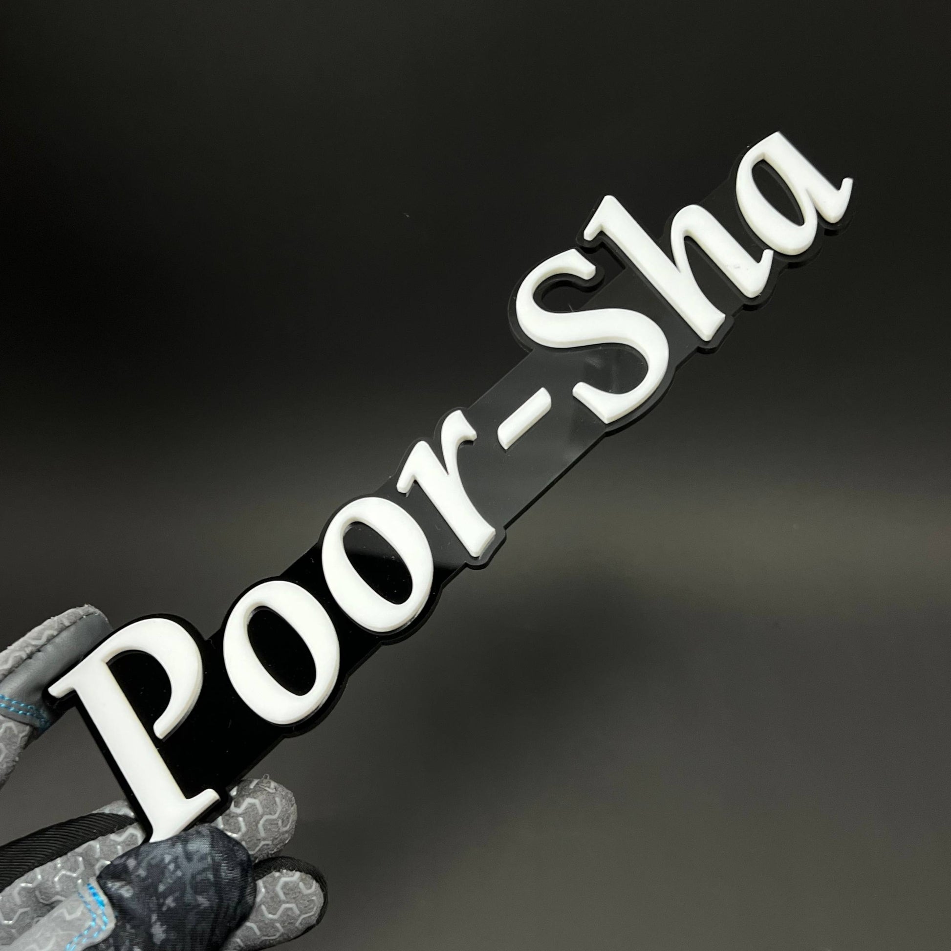 1PC Poor-Sha 3D Acrylic Badge - Car Truck Emblem Fender Tailgate Trunk Sticker