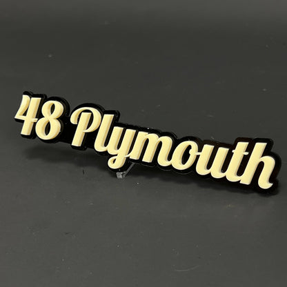 1PC 48 Plymouth 3D Acrylic Badge - Car Truck Emblem Fender Sticker