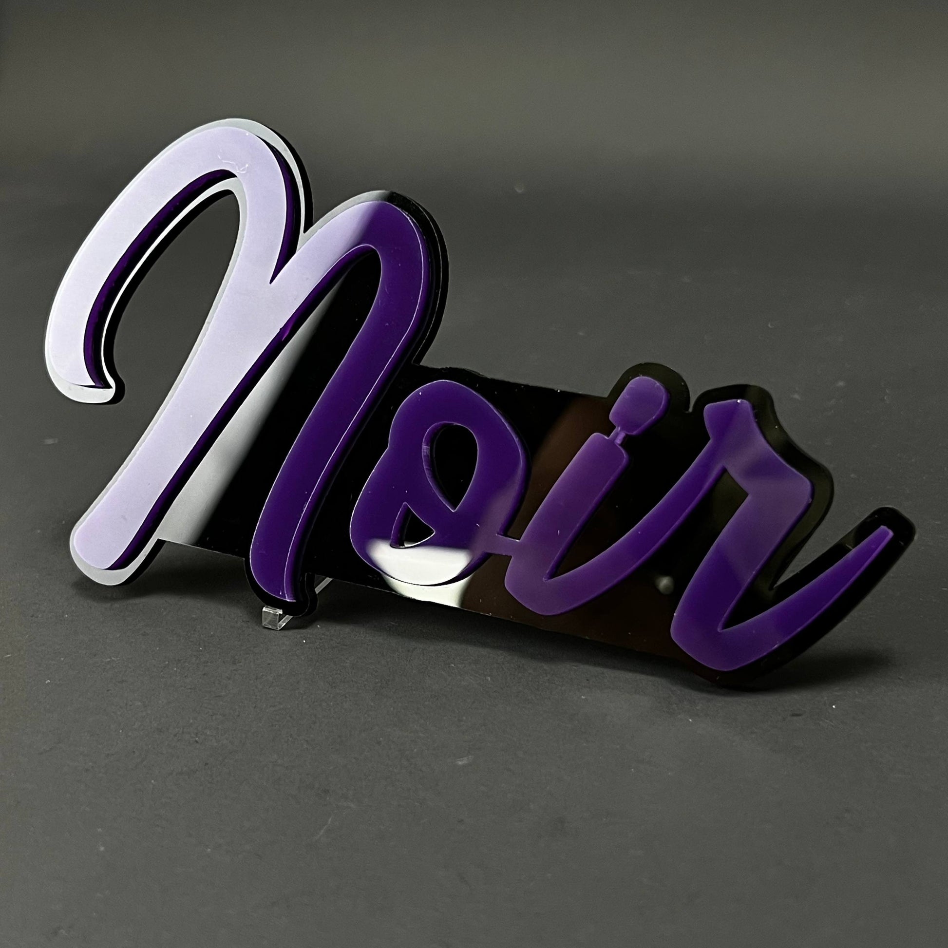 1PC Noir 3D Acrylic Badge - Car Truck Emblem Fender Tailgate Trunk Sticker