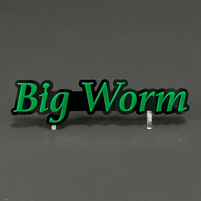 1PC Big Worm 3D Acrylic Badge - Car Truck Emblem Fender Tailgate Trunk Sticker