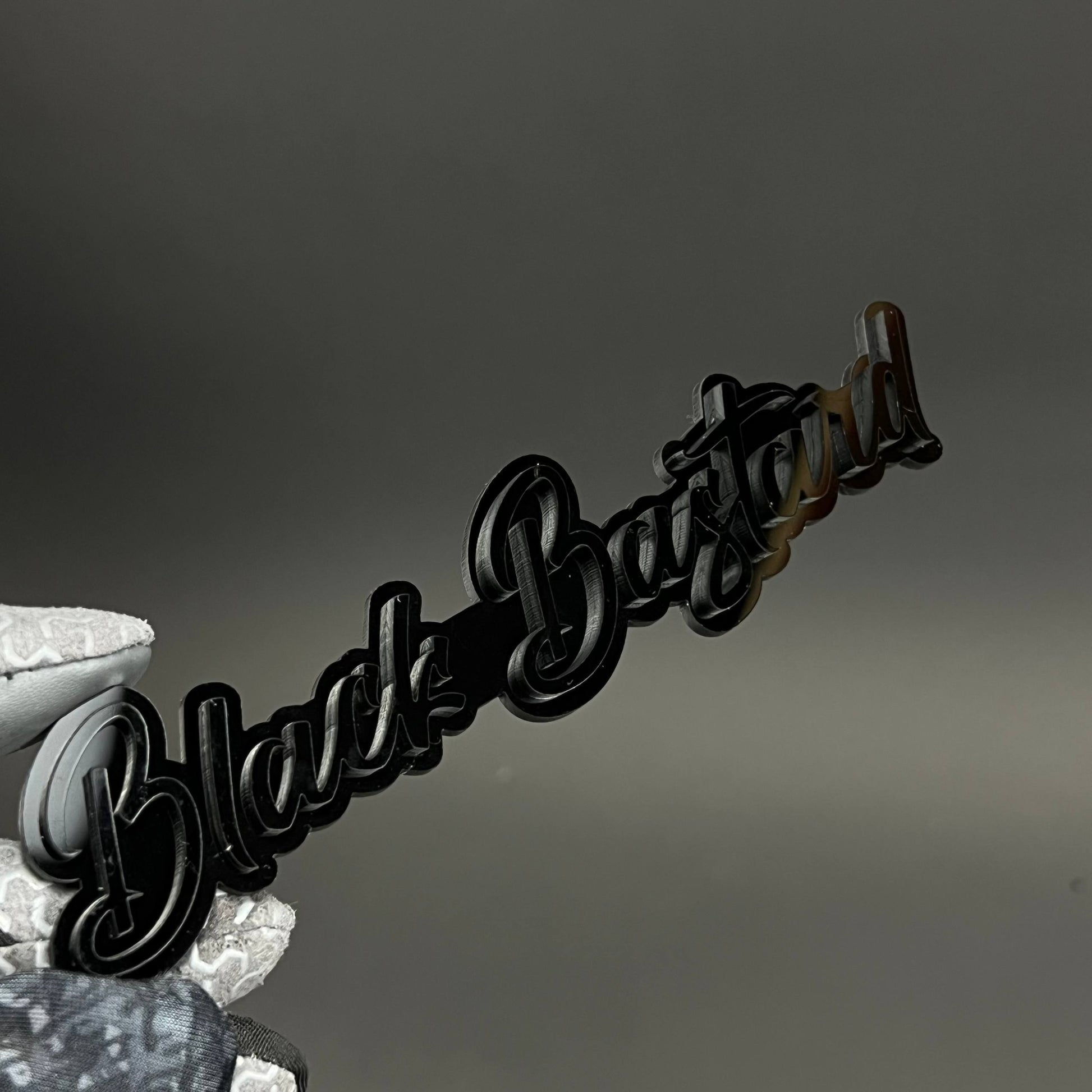 1PC Black Bastard 3D Acrylic Badge - Car Truck Emblem Fender Sticker