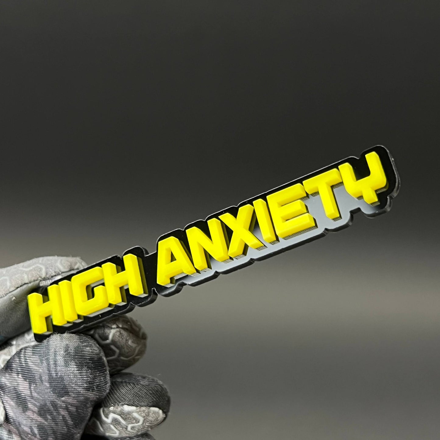 1PC HIGH ANXIETY 3D Acrylic Badge - Car Truck Emblem Fender Sticker