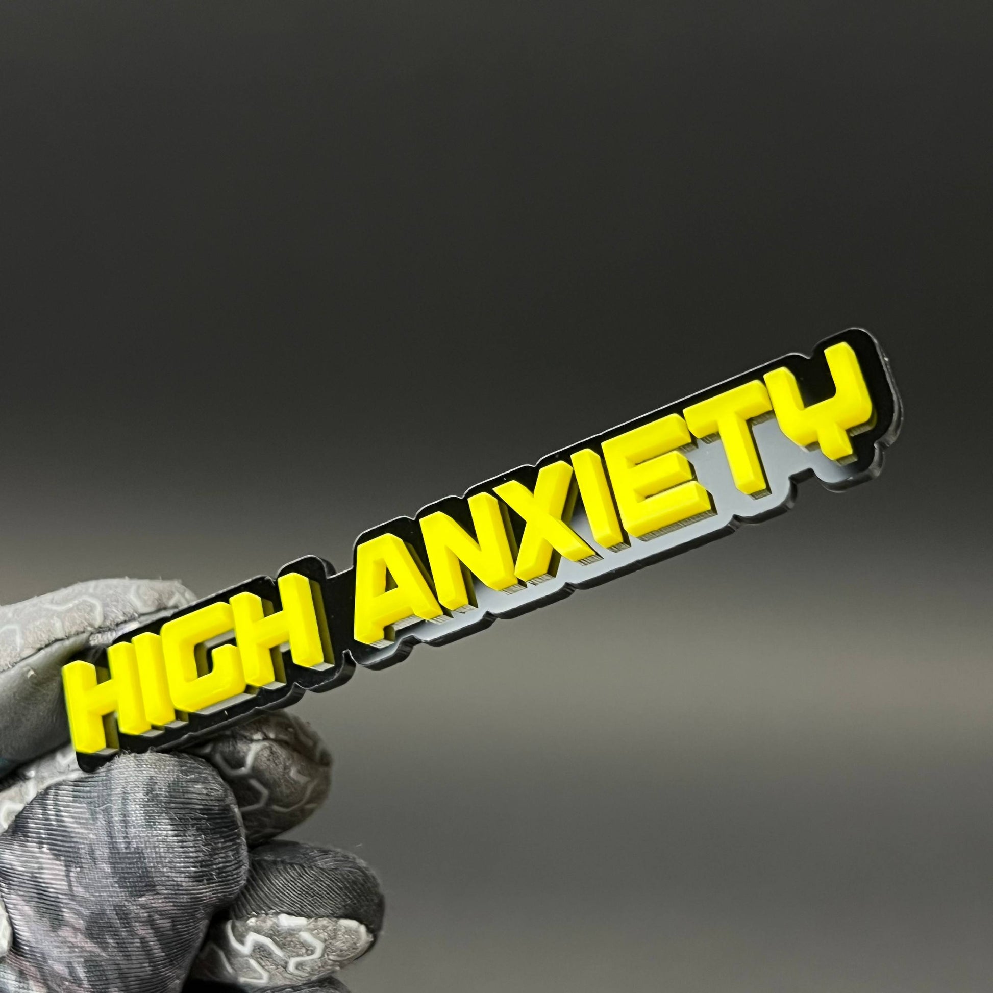 1PC HIGH ANXIETY 3D Acrylic Badge - Car Truck Emblem Fender Sticker