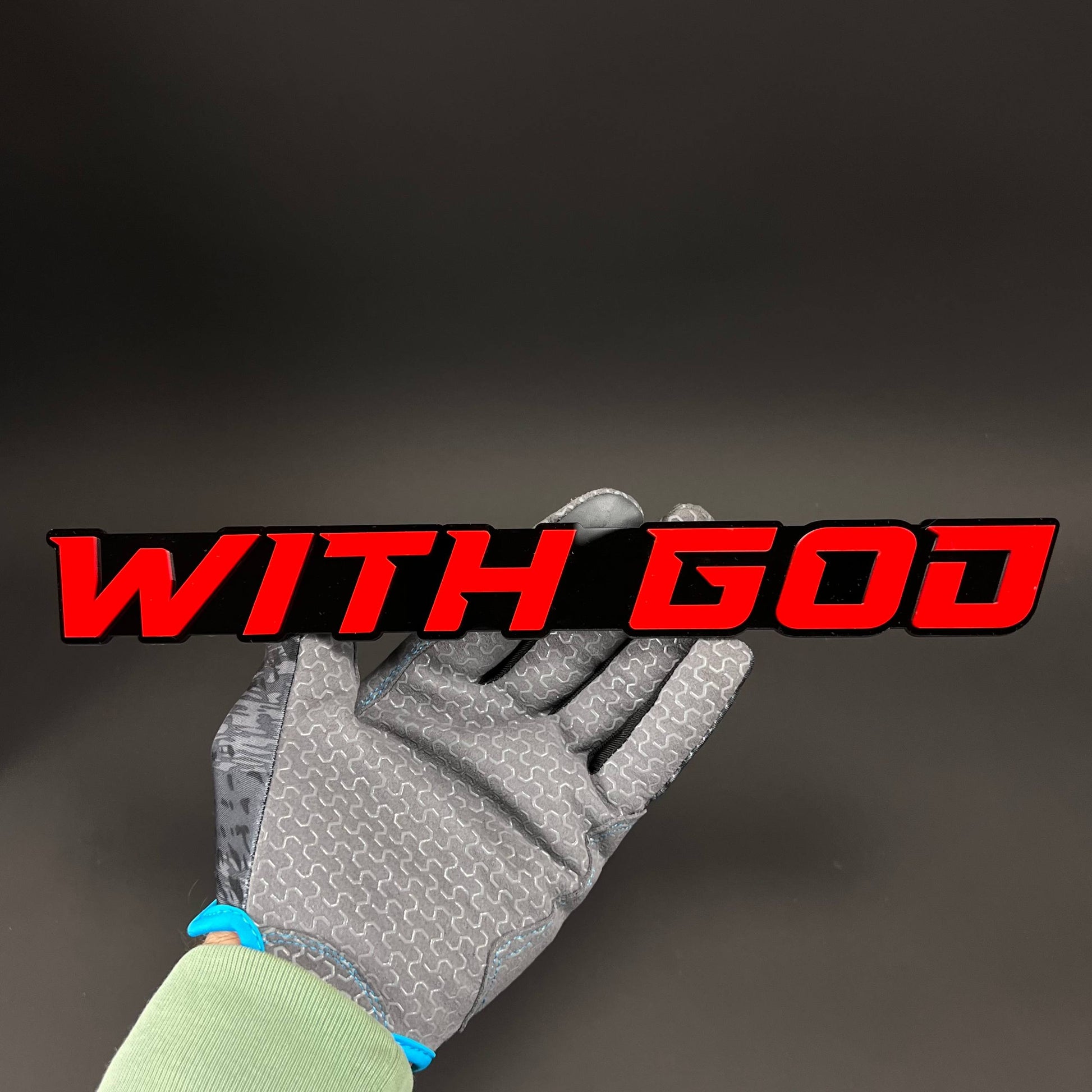 1PC WITH GOD 3D Acrylic Badge - Car Truck Emblem Fender Tailgate Trunk Sticker