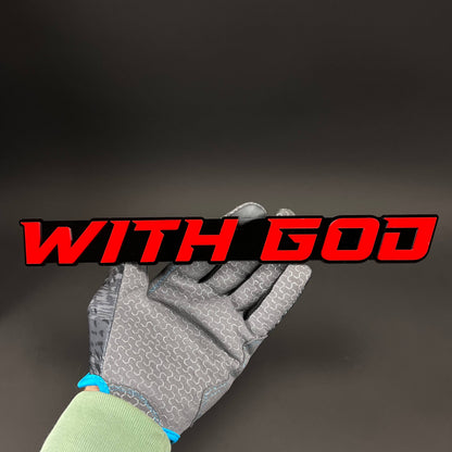 1PC WITH GOD 3D Acrylic Badge - Car Truck Emblem Fender Tailgate Trunk Sticker
