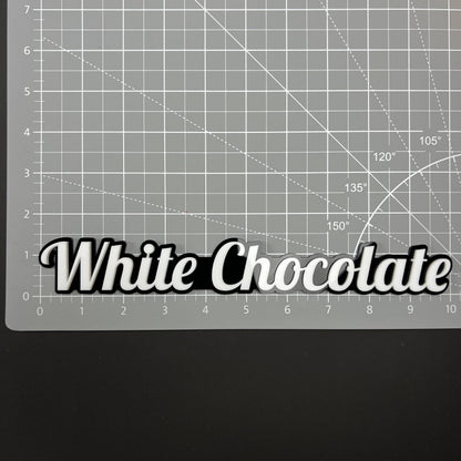 1PC White Chocolate 3D Acrylic Badge - Car Truck Emblem Fender Sticker