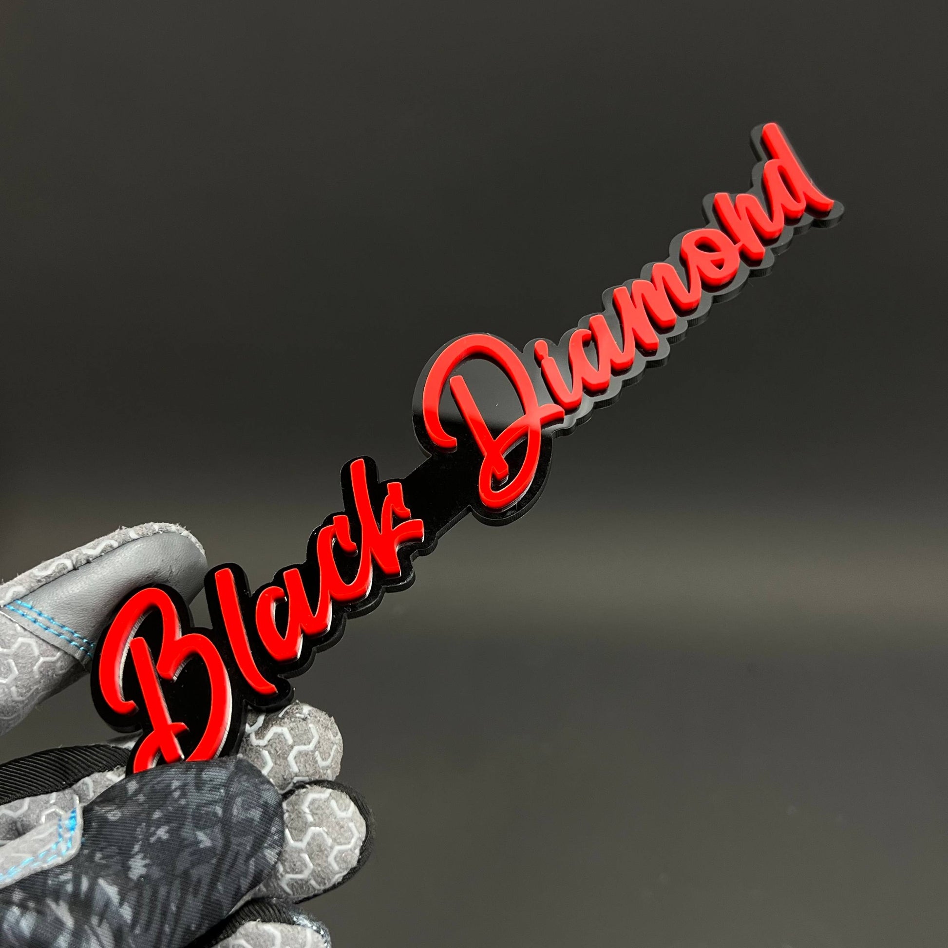 1PC Black Diamond 3D Acrylic Badge - Car Truck Emblem Fender Sticker