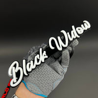 1PC Black Widow (White) 3D Acrylic Badge - Car Truck Emblem Fender Tailgate Trunk Sticker