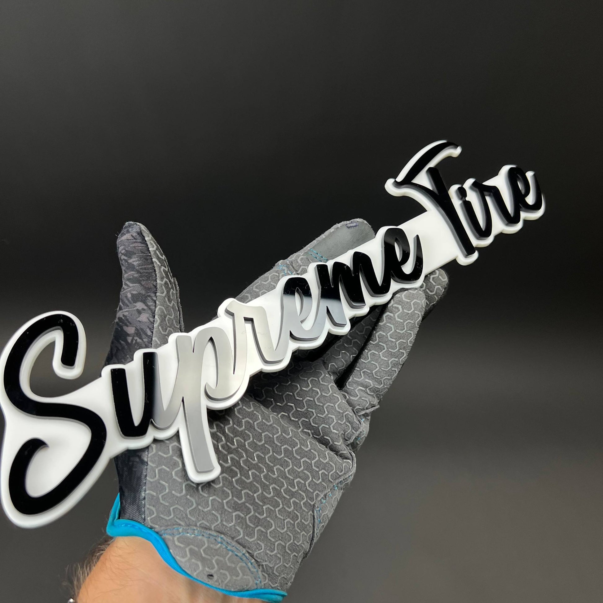 1PC Supreme Tire 3D Acrylic Badge - Car Truck Emblem Fender Sticker