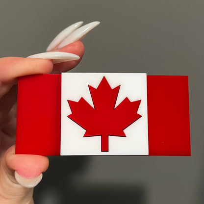 1PC Canada Flag 3D Acrylic Badge - Car Truck Emblem Fender Sticker