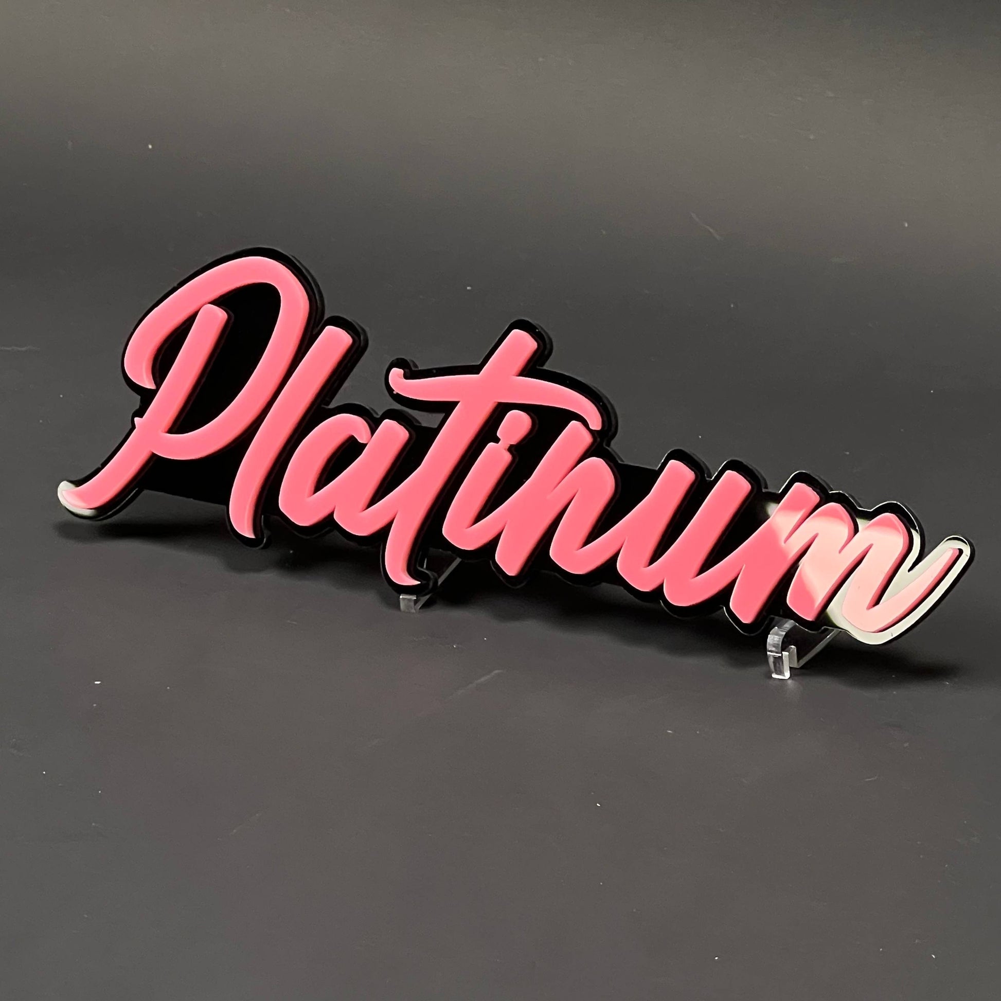 1PC Platinum 3D Acrylic Badge - Car Truck Emblem Fender Tailgate Trunk Sticker