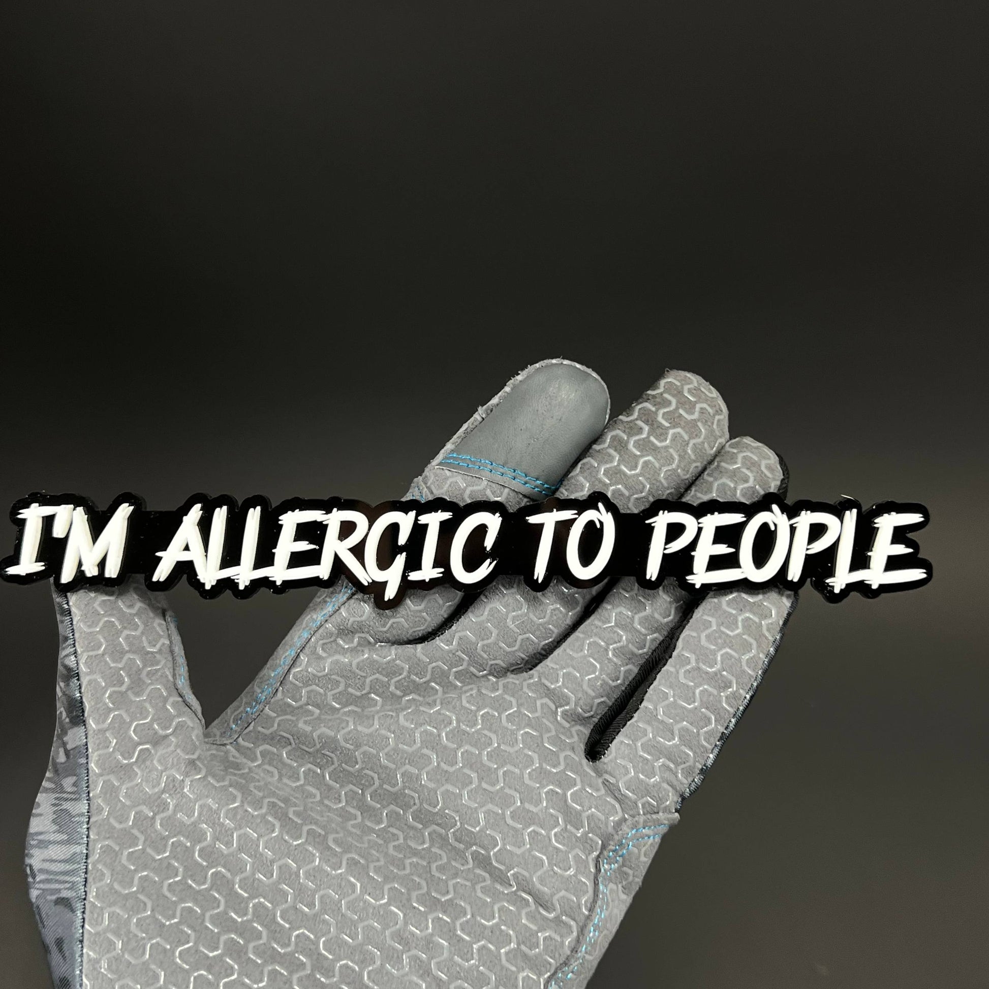 1PC I'M ALLERGIC TO PEOPLE 3D Acrylic Badge - Car Truck Emblem Fender Sticker