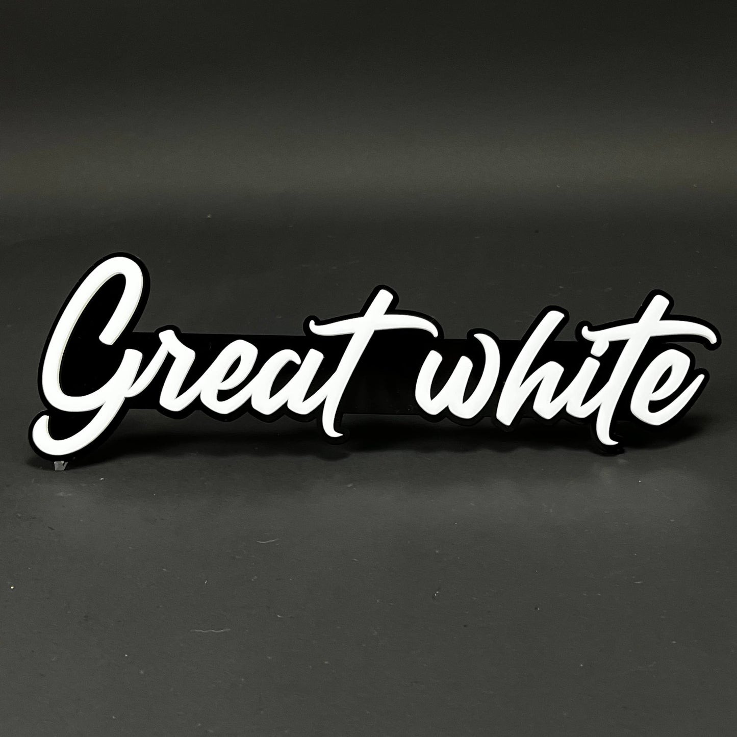 1PC Great white 3D Acrylic Badge - Car Truck Emblem Fender Sticker