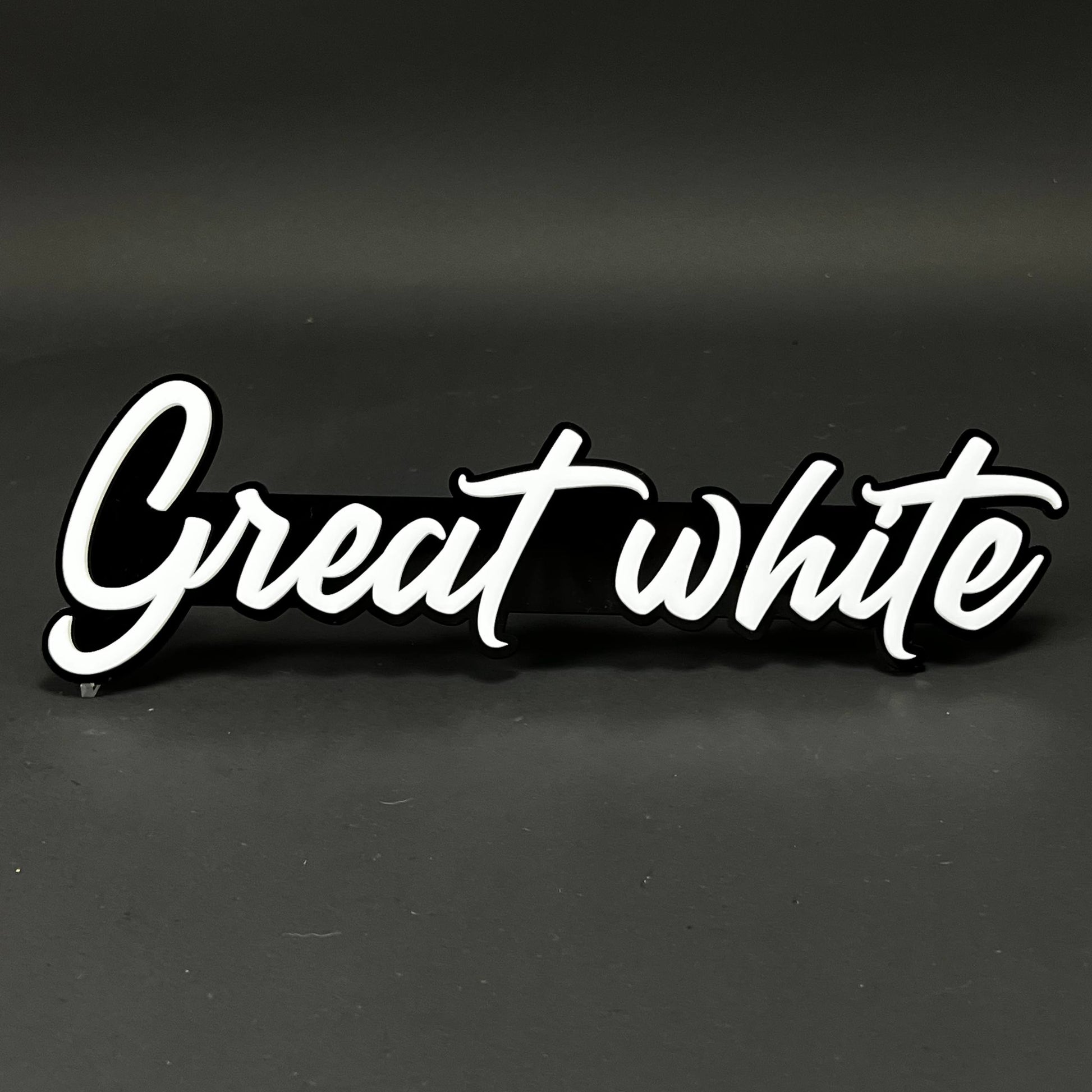 1PC Great white 3D Acrylic Badge - Car Truck Emblem Fender Sticker