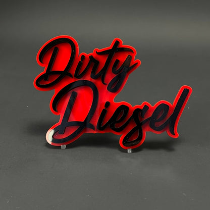 1PC Dirty Diesel 3D Acrylic Badge - Car Truck Emblem Fender Sticker