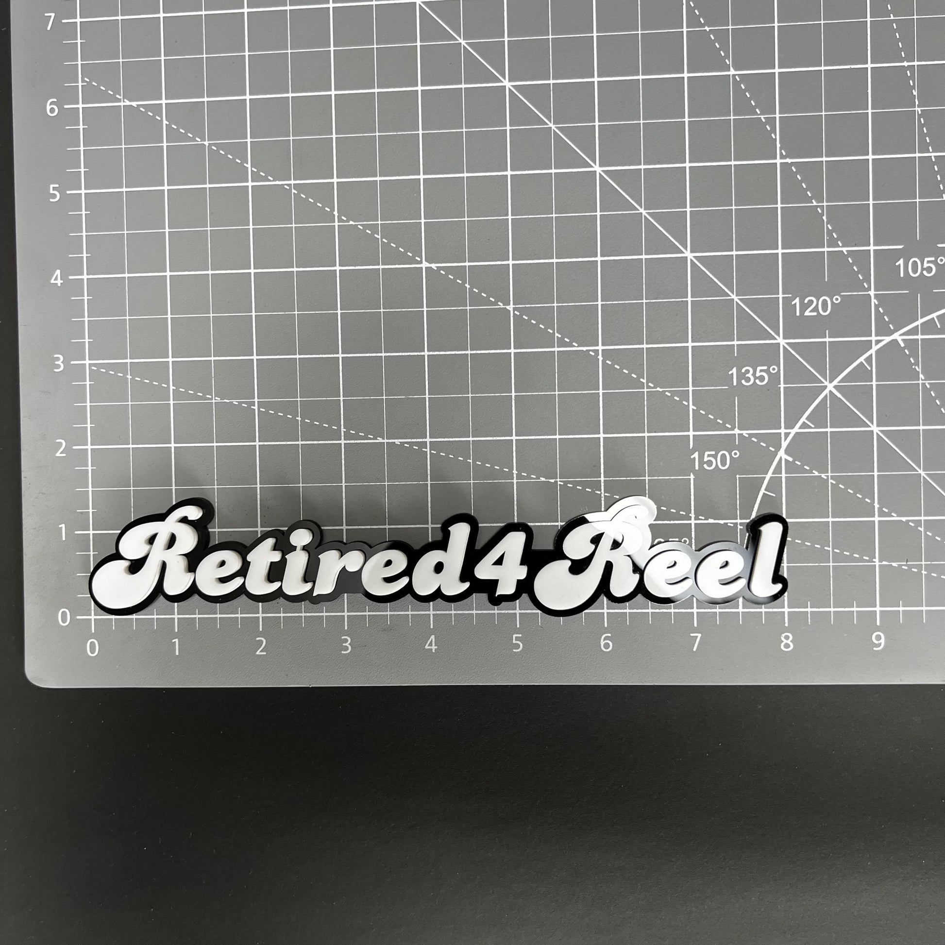 1PC Retired4Reel 3D Acrylic Badge - Car Truck Emblem Fender Sticker