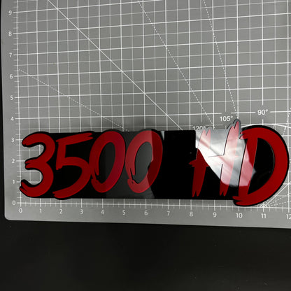 1PC 3500 HD 3D Acrylic Badge - Car Truck Emblem Fender Tailgate Trunk Sticker