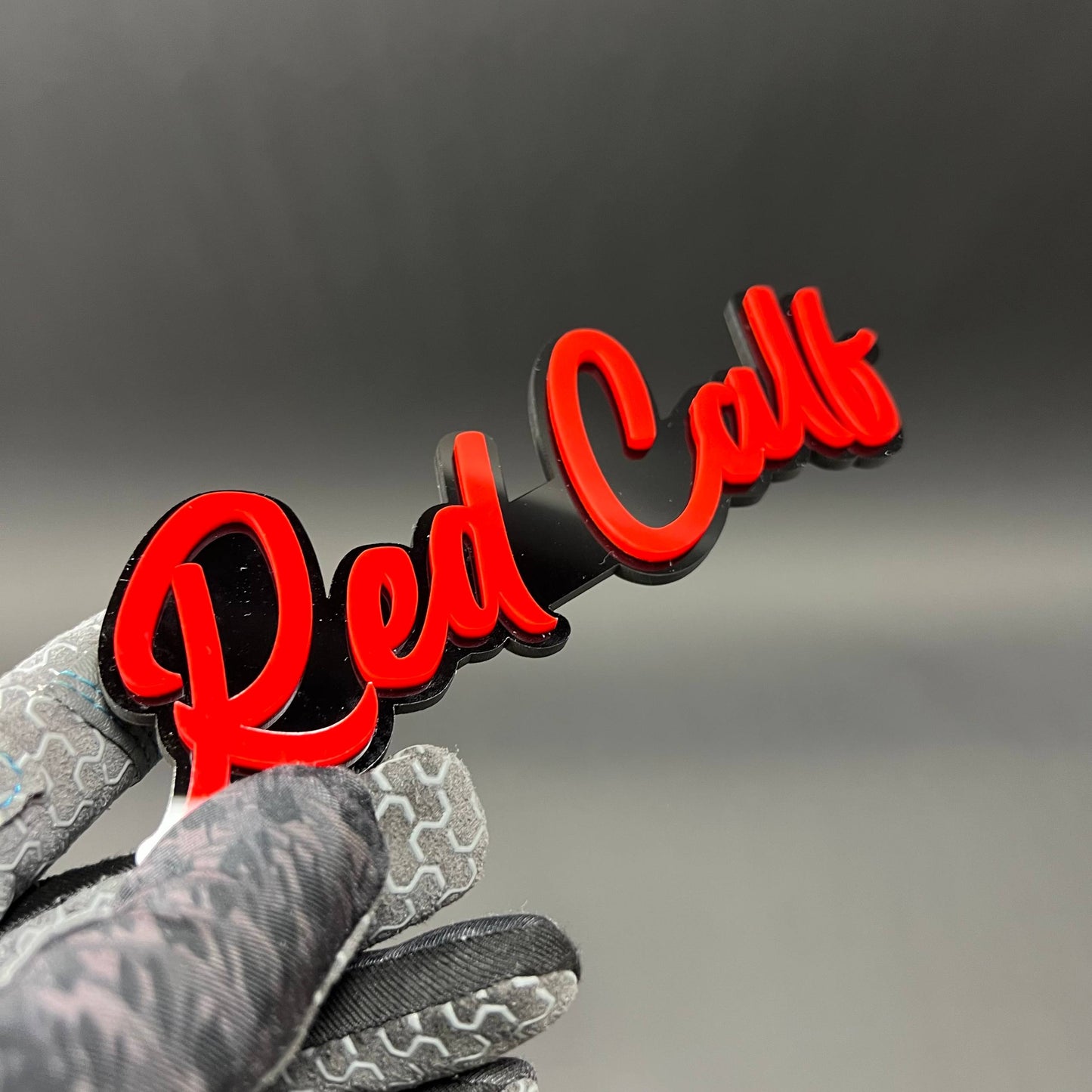 1PC Red Calf 3D Acrylic Badge - Car Truck Emblem Fender Tailgate Trunk Sticker