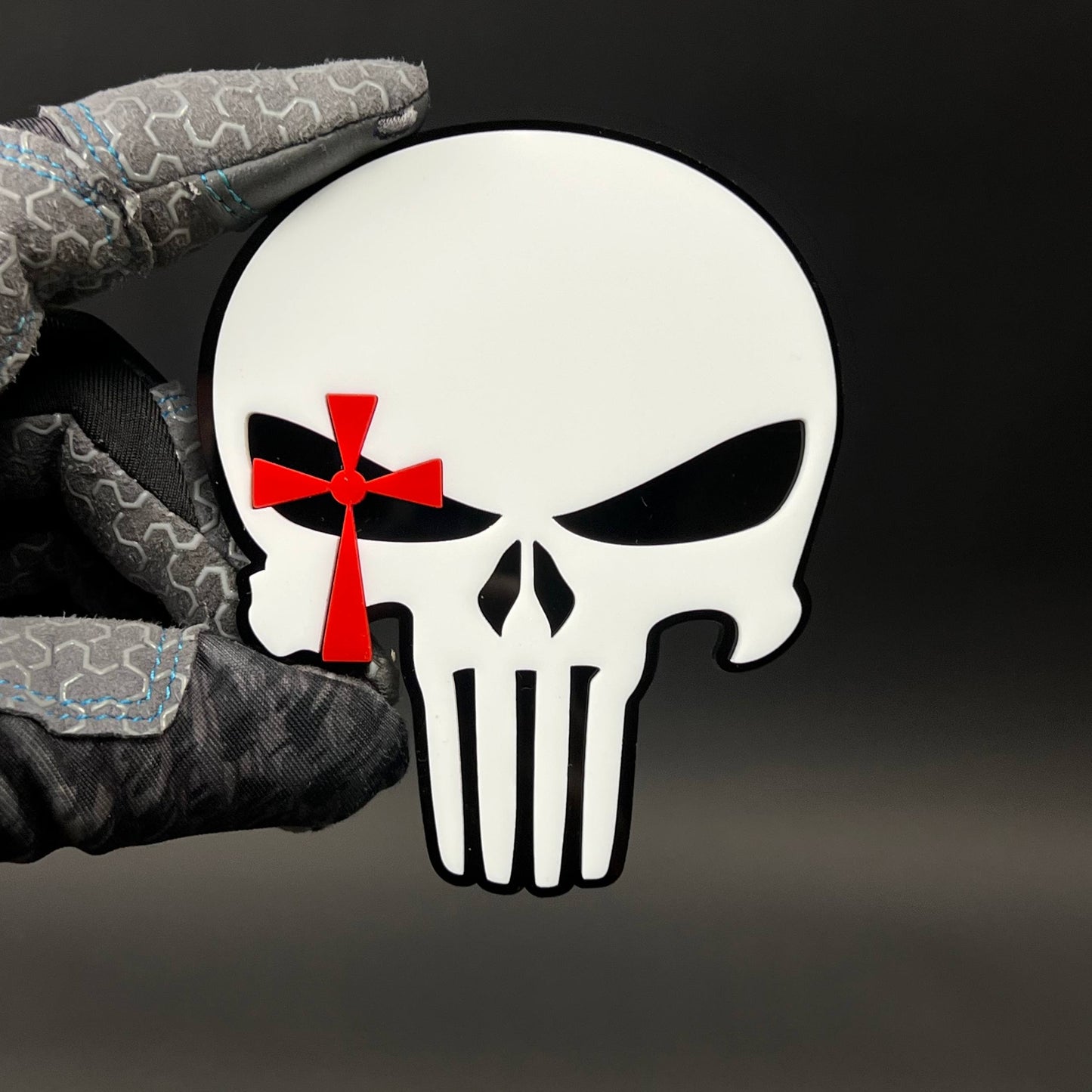 1PC Punisher Skull 3D Acrylic Badge - Car Truck Emblem Fender Sticker