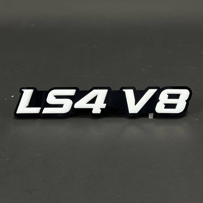1PC LS4 V8 3D Acrylic Badge - Car Truck Emblem Fender Tailgate Trunk Sticker