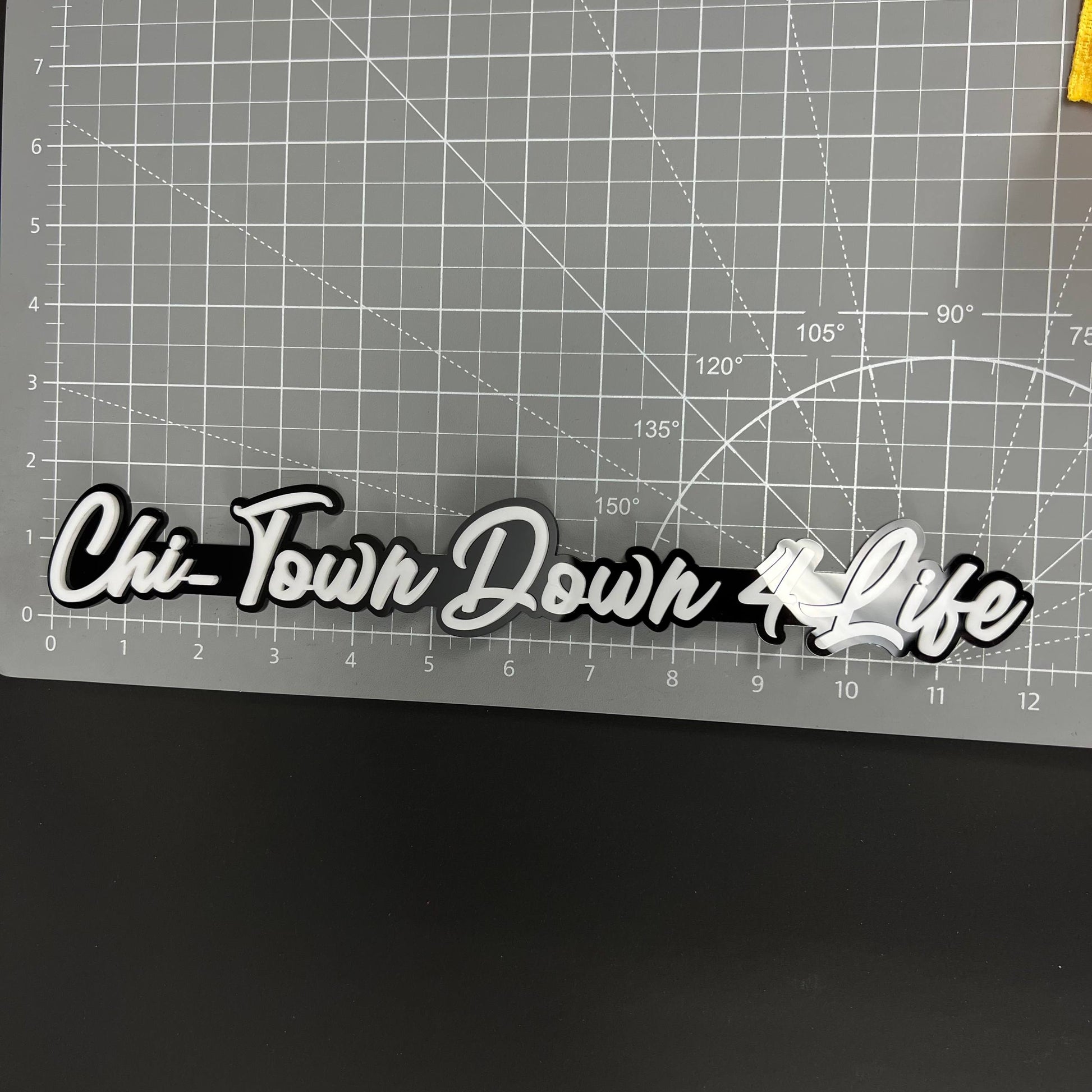1PC Chi-Town Down 4 Life 3D Acrylic Badge - Car Truck Emblem Fender Sticker