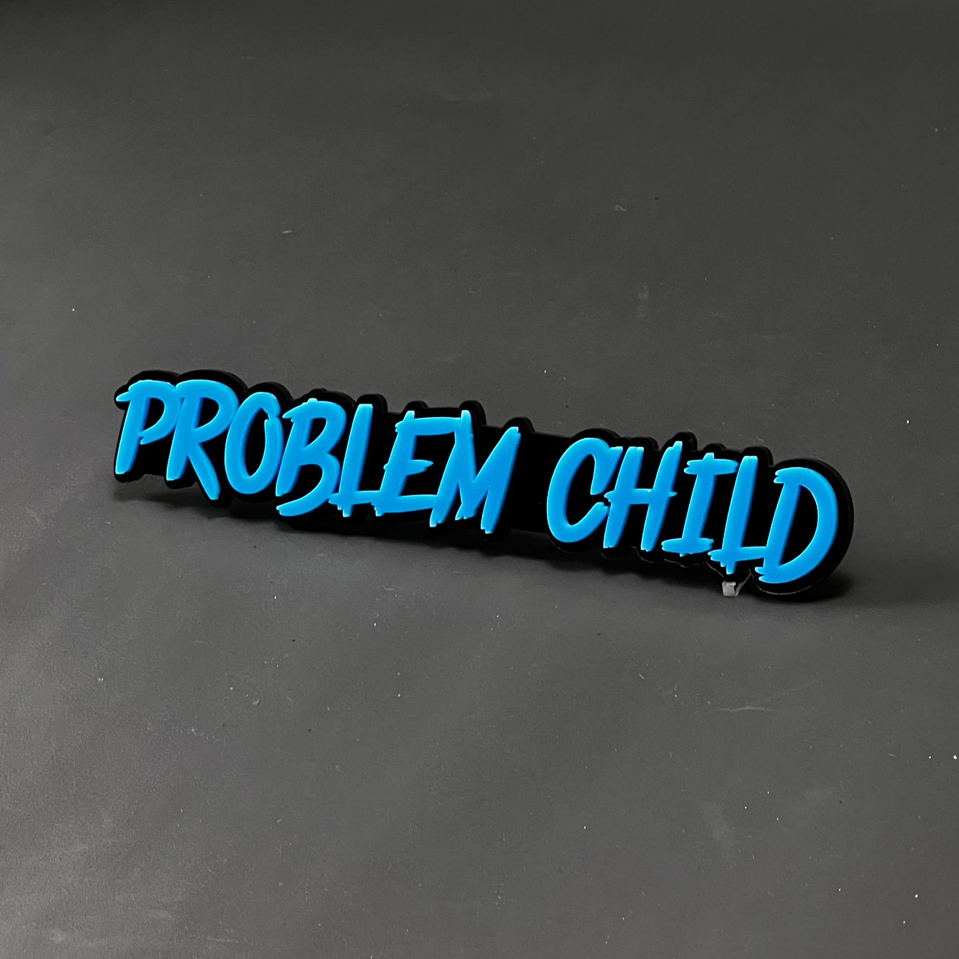 1PC PROBLEM CHILD 3D Acrylic Badge - Car Truck Emblem Fender Sticker