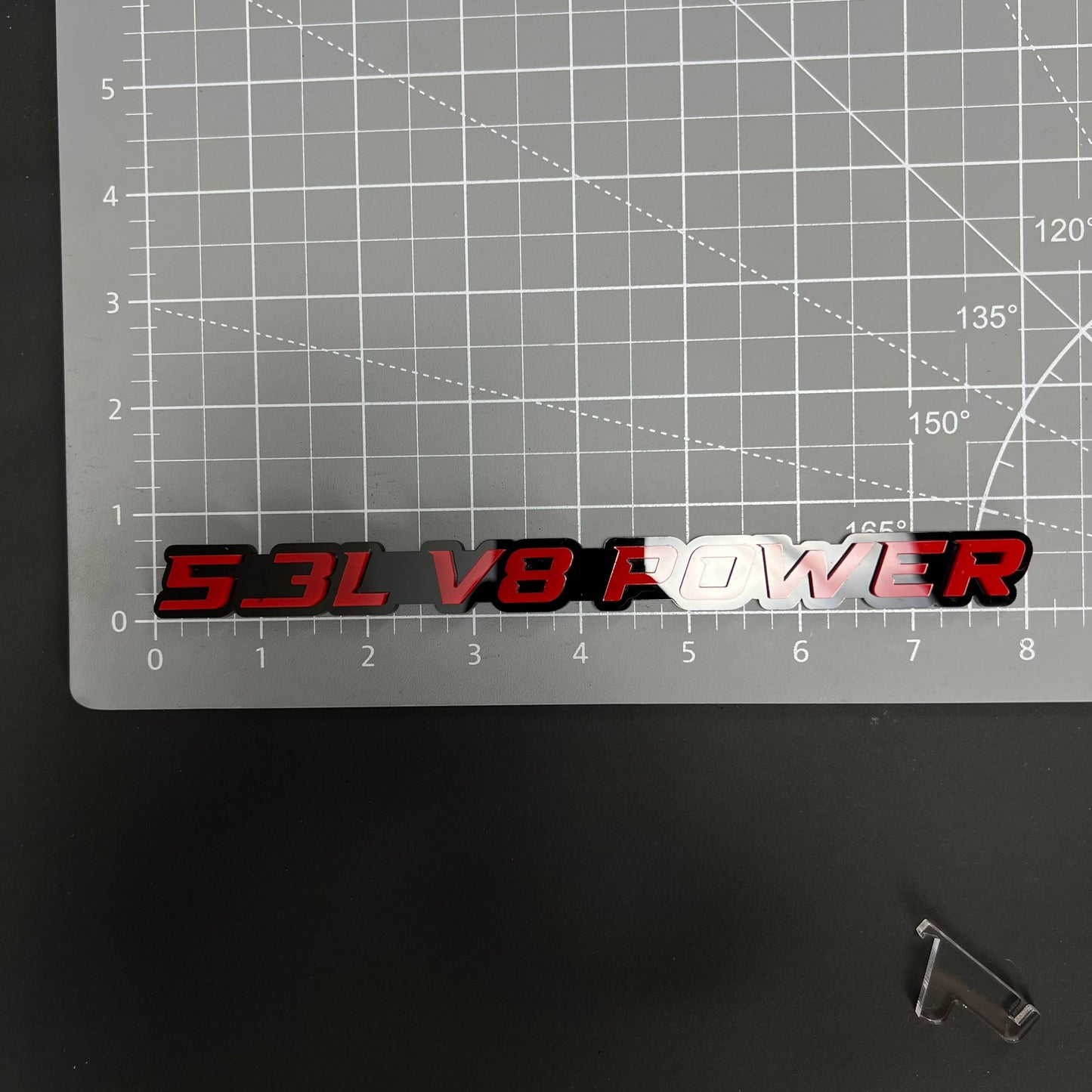 1PC 5.3L V8 POWER 3D Acrylic Badge - Car Truck Emblem Fender Sticker