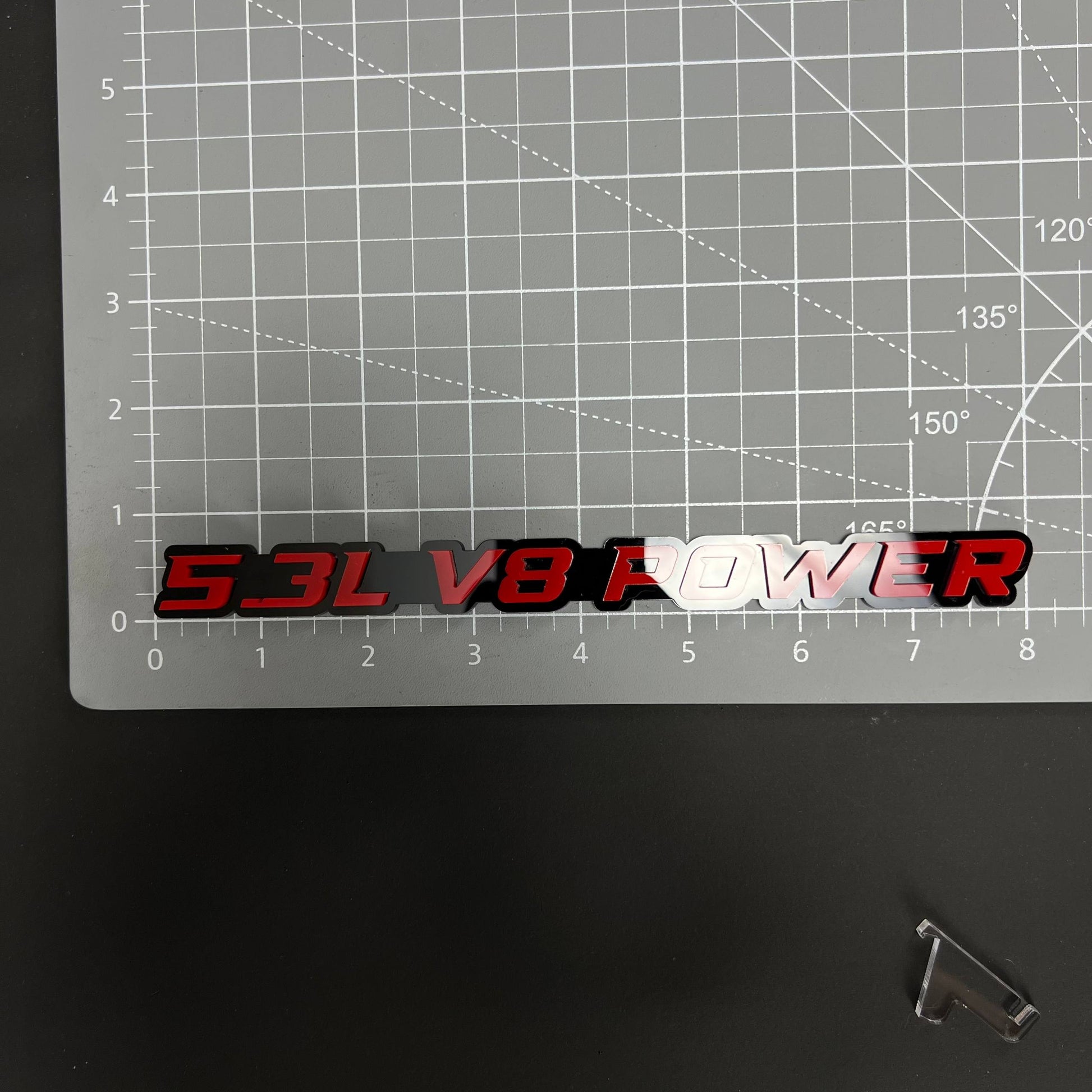1PC 5.3L V8 POWER 3D Acrylic Badge - Car Truck Emblem Fender Sticker