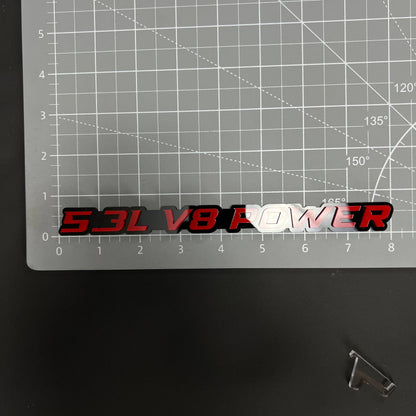 1PC 5.3L V8 POWER 3D Acrylic Badge - Car Truck Emblem Fender Sticker