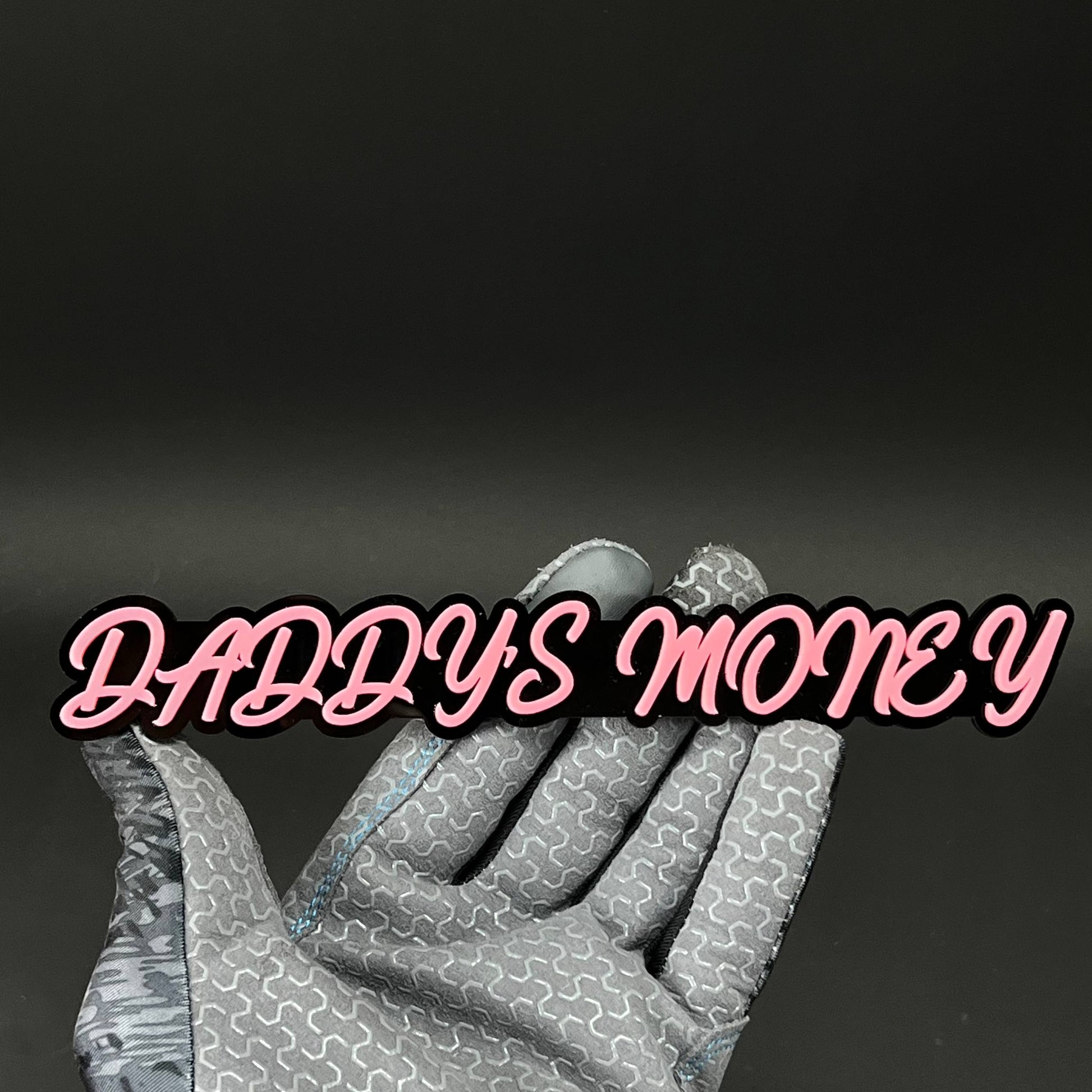 1PC DADDYS MONEY 3D Acrylic Badge - Car Truck Emblem Fender Sticker