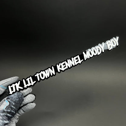 1PC LTK LIL TOWN KENNEL MOODY BOY 3D Acrylic Car Badge - Fender Emblem