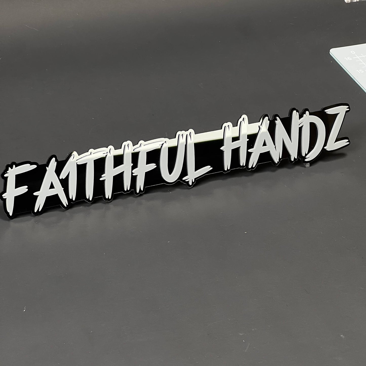 1PC FAITHFUL HANDZ 3D Acrylic Badge - Car Truck Emblem Fender Sticker
