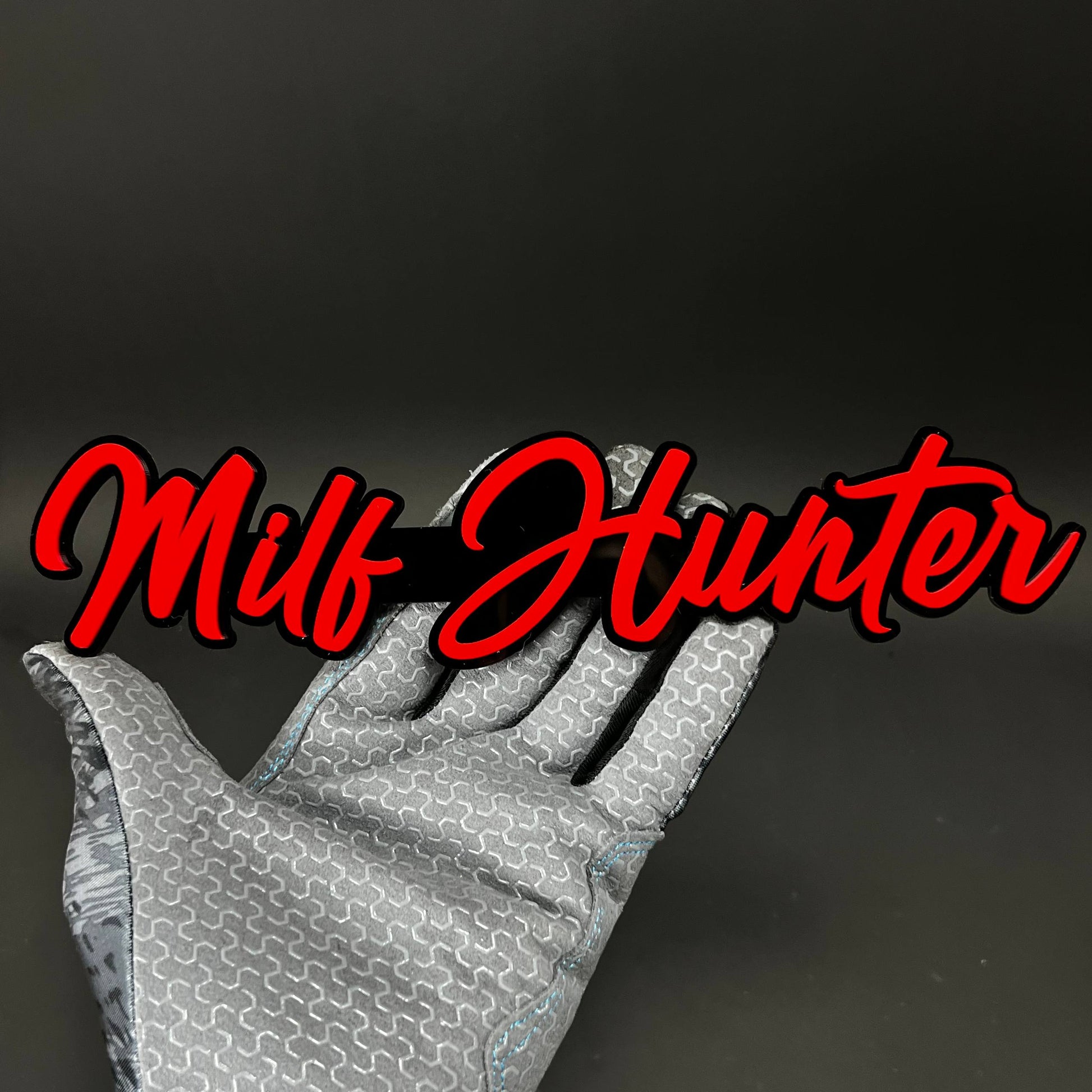 1PC Milf Hunter 3D Acrylic Badge - Car Truck Emblem Fender Sticker