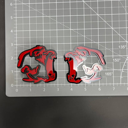 1PC Flexing Gorillas 3D Acrylic Badge - Car Truck Emblem Fender Sticker