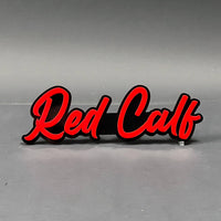 1PC Red Calf 3D Acrylic Badge - Car Truck Emblem Fender Tailgate Trunk Sticker