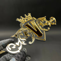 1PC V Crest 3D Acrylic Badge - Car Truck Emblem Fender Tailgate Trunk Sticker