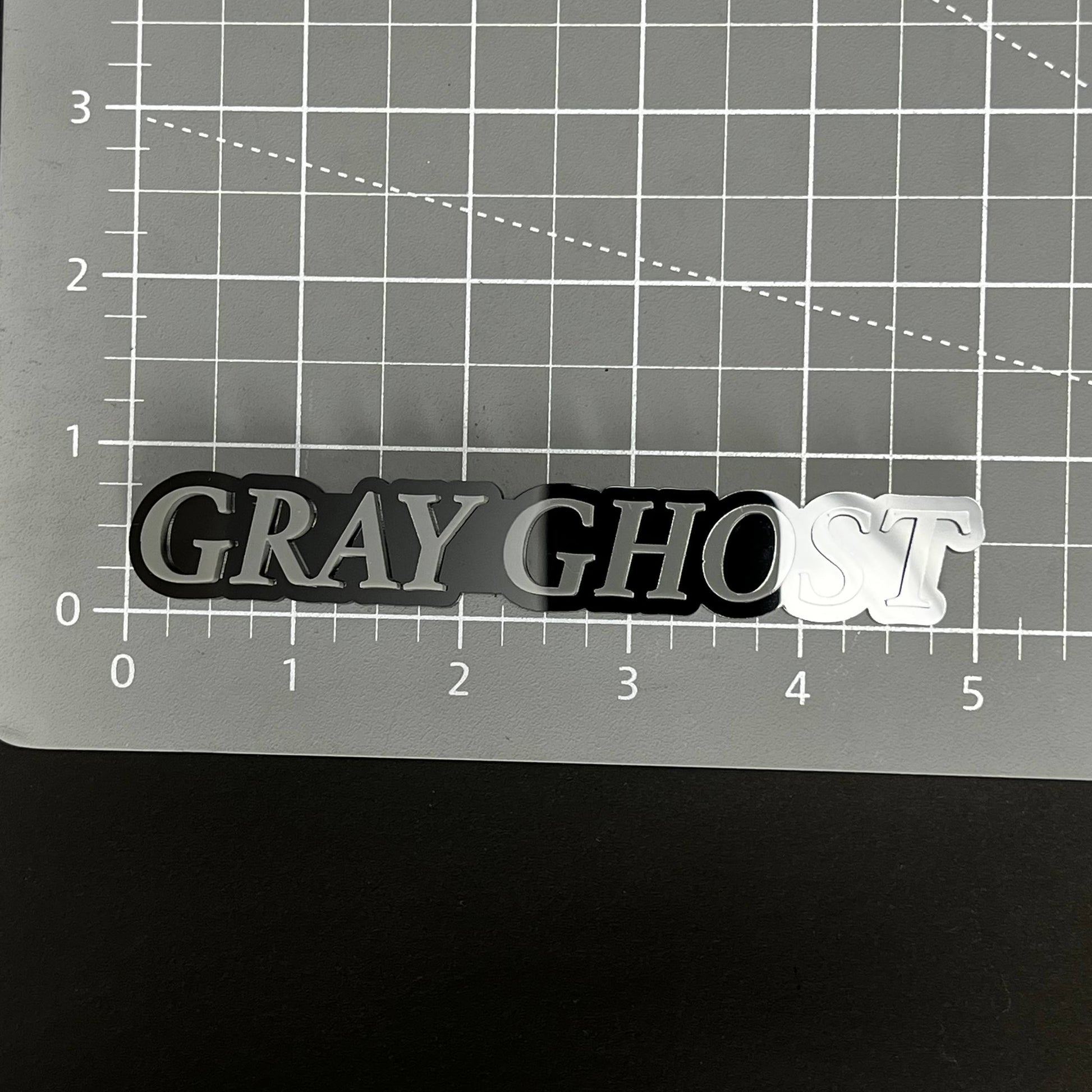 1PC GRAY GHOST 3D Acrylic Badge - Car Truck Emblem Fender Tailgate Trunk Sticker