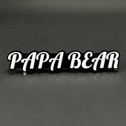 1PC PAPA BEAR 3D Acrylic Badge - Car Truck Emblem Fender Tailgate Trunk Sticker
