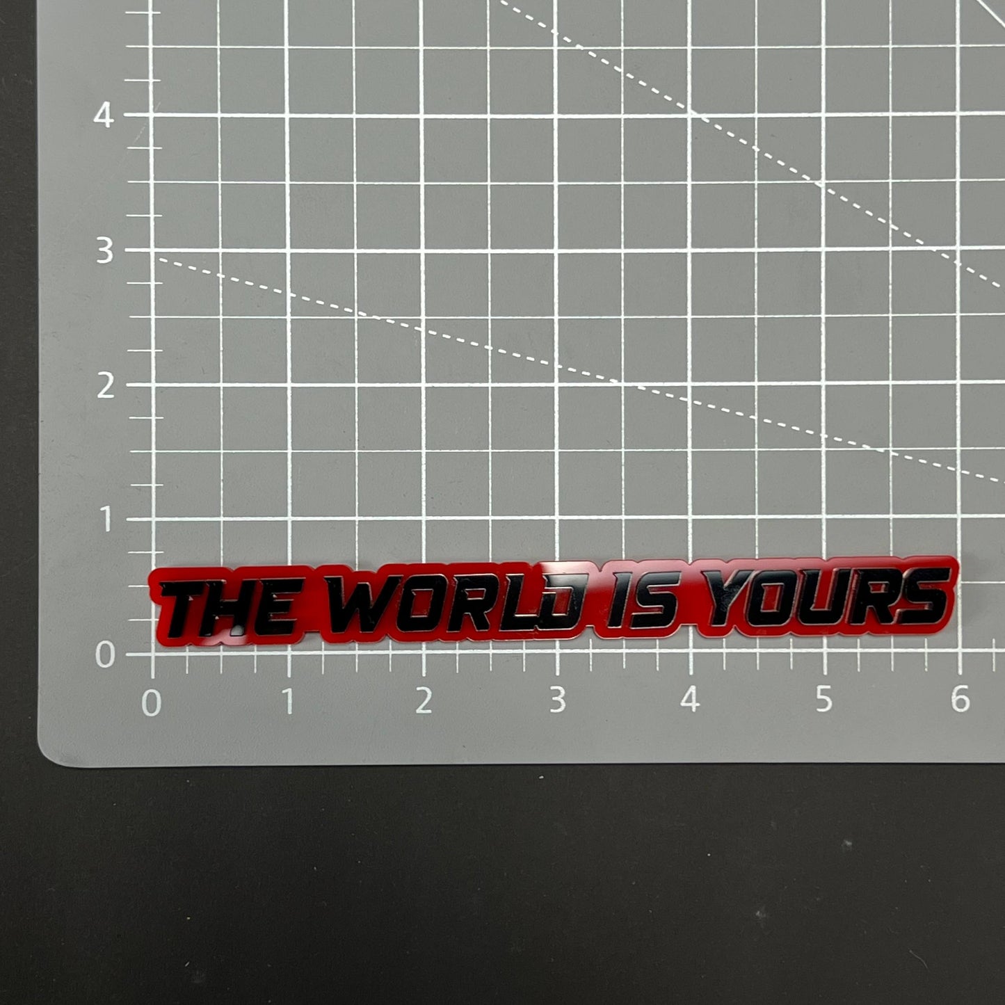 1PC THE WORLD IS YOURS 3D Acrylic Badge - Car Truck Emblem Fender Sticker