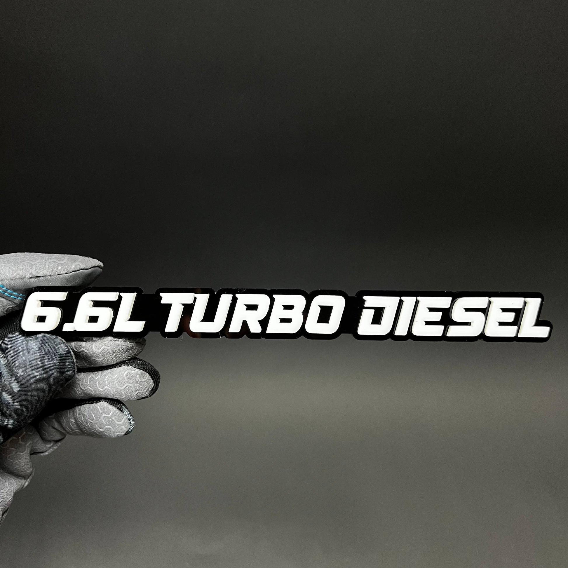 1PC 6.6L TURBO DIESEL 3D Acrylic Badge - Car Truck Emblem Fender Sticker