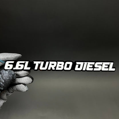 1PC 6.6L TURBO DIESEL 3D Acrylic Badge - Car Truck Emblem Fender Sticker