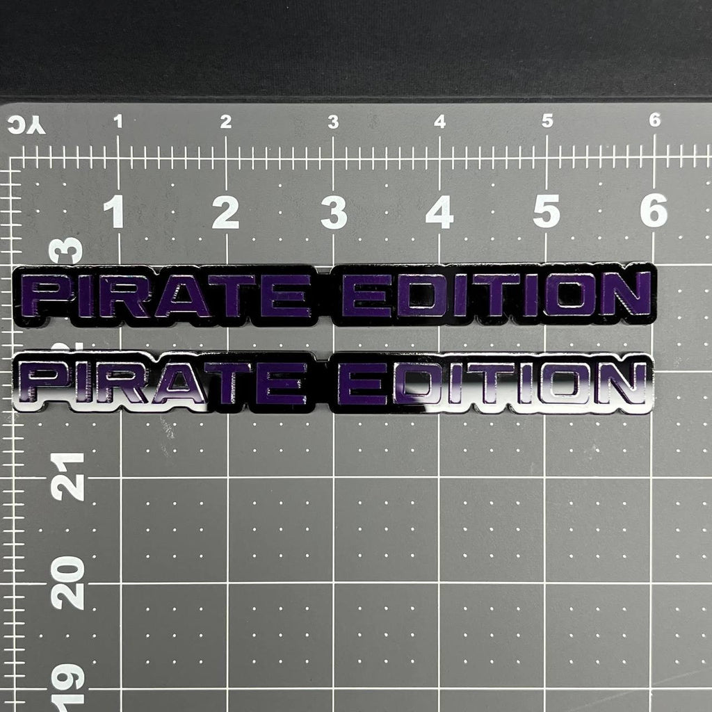 2PC PIRATE Edition Emblem – 3D Multicolor Acrylic Car Badge Decal