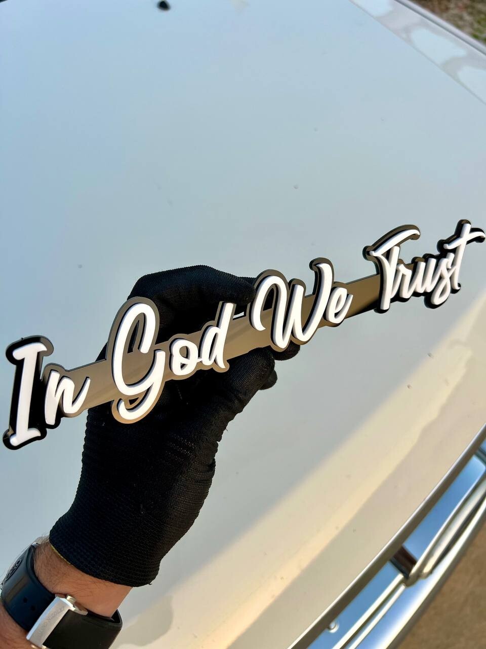IN GOD WE TRUST Multicolor Badges Emblem Car/Truck, BADGES Emblem (1PC)