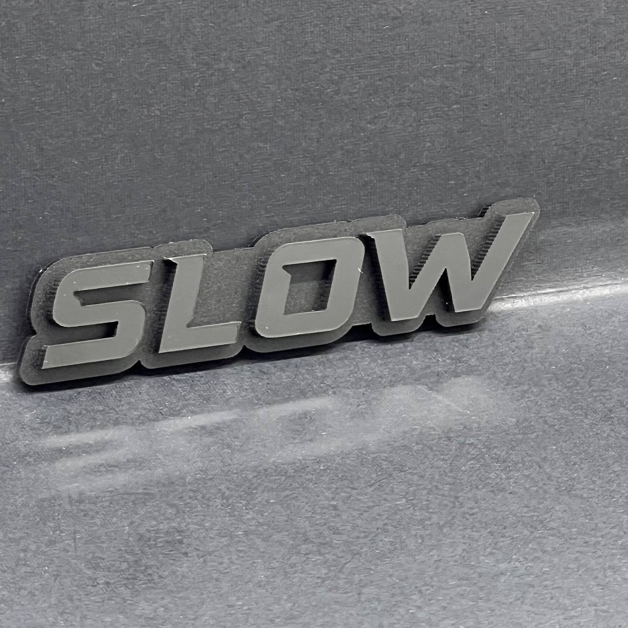 1PC SLOW BLACK 3D Emblem Custom Badge Sticker for Car SUV TRUCK
