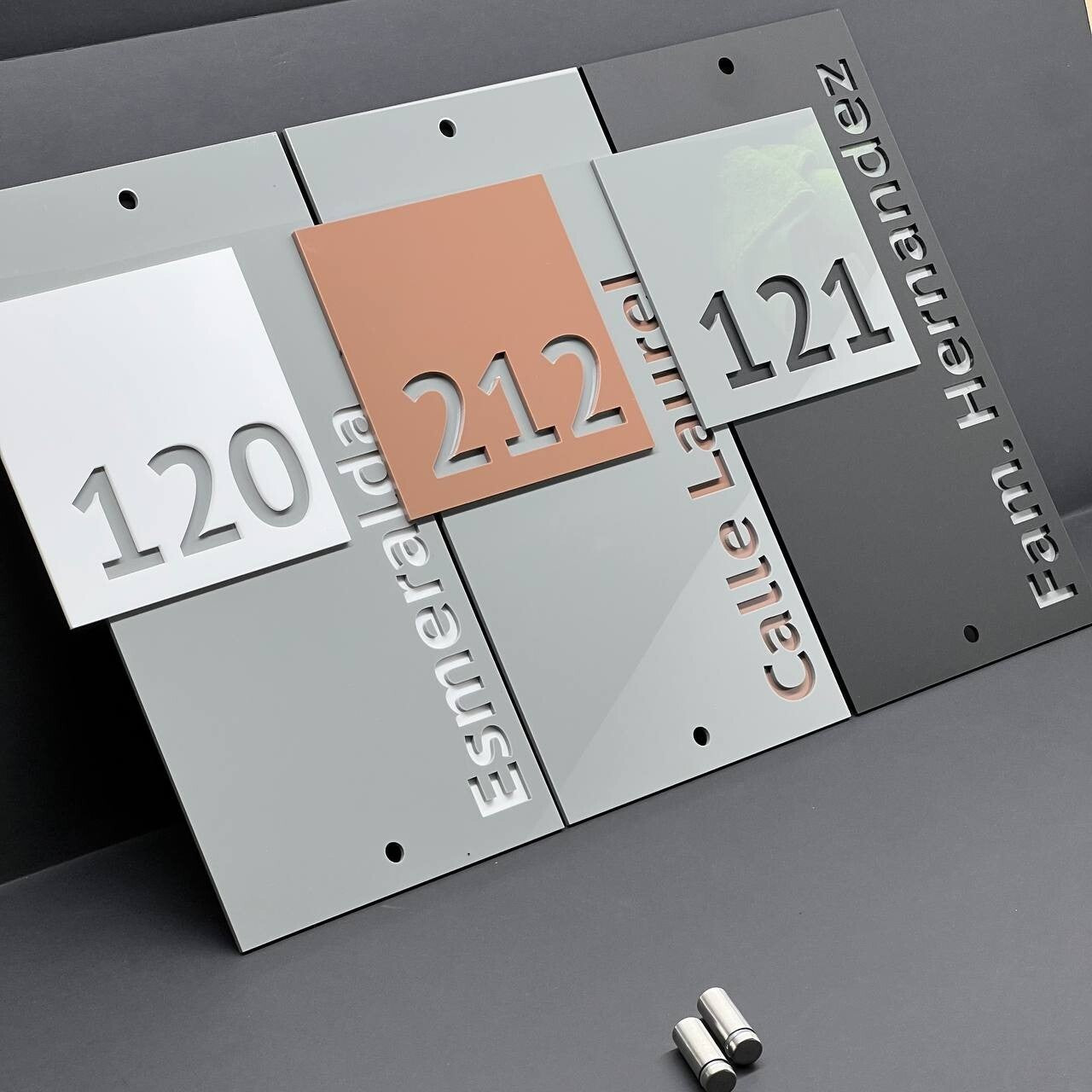House Number Sign MULTI COLOR Personalized Modern Address Plate Custom Home