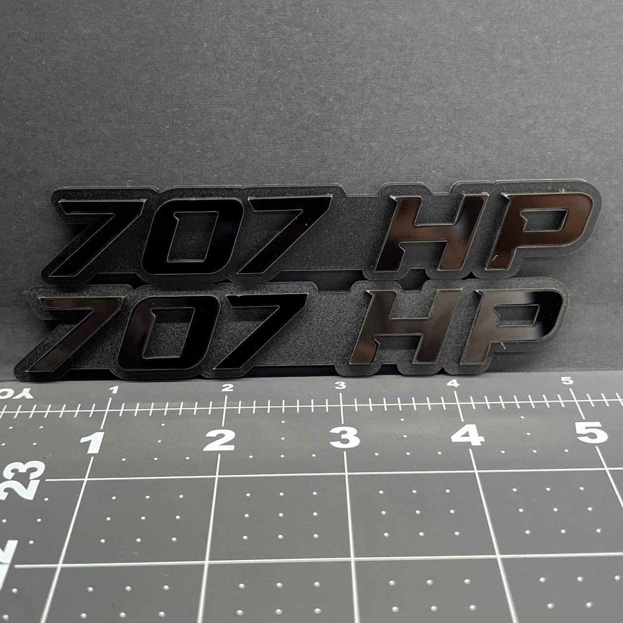 2PCS 707HP Emblems – 3D Acrylic Fender Engine Badge Pair for Car Truck SUV