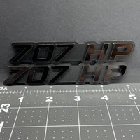 2PCS 707HP Emblems – 3D Acrylic Fender Engine Badge Pair for Car Truck SUV