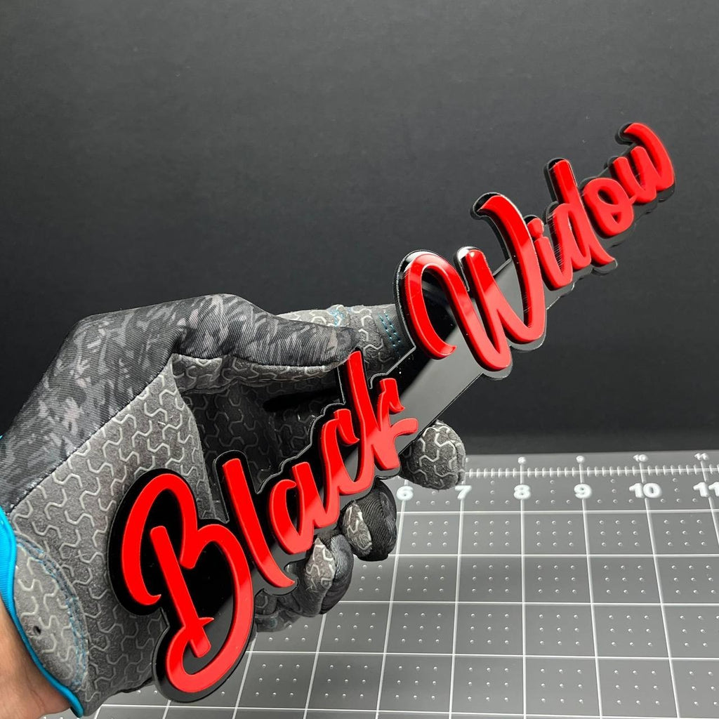 1PC Black Widow 3D Multicolor Acrylic Emblem Badge for Car SUV or Truck